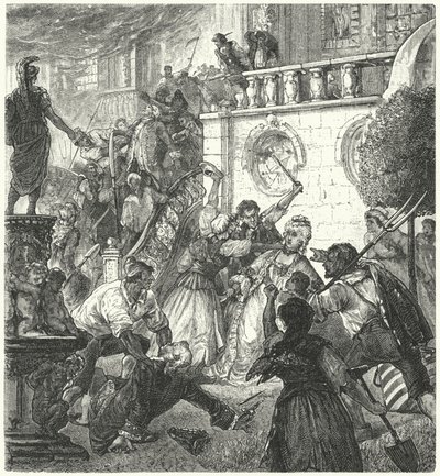 Aufstand der Bauern in der Französischen Revolution (Gravur) von German School