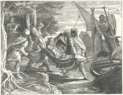 Waldemar II. von Dänemark wird von Heinrich I., Graf von Schwerin, gefangen genommen von German School