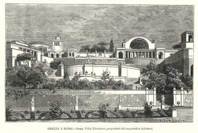 Villa des römischen Kaisers Hadrian, Tivoli, Italien von German School