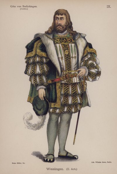 Weislingen, aus Götz von Berlichingen von Goethe von German School