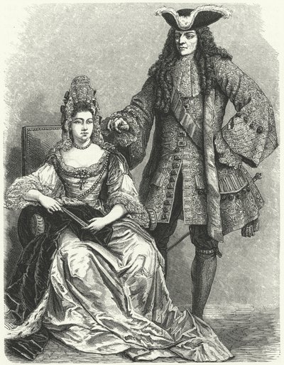 Wilhelm III. und Maria II., König und Königin von England (Gravur) von German School