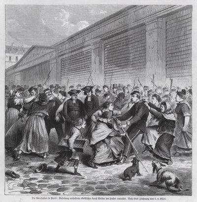 Frauen des Marktes von Les Halles befreien Mitglieder des Klerus aus der Gefangenschaft, Pariser Kommune von German School