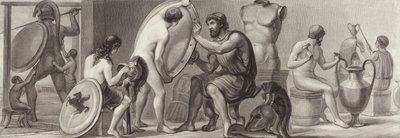 Arbeit und Berufe im antiken Griechenland. Illustration für Bilder-Atlas von German School