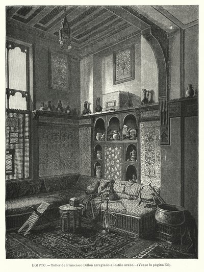 Werkstatt von Francis Dillon, dekoriert im arabischen Stil (Lithografie) von German School