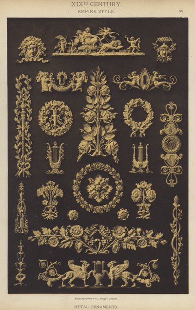 19. Jahrhundert, Empire-Stil, Metallornamente von German School