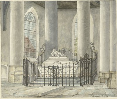 Grabmonument von Catharina Alida van der Dussen in einer Kirche in Culemborg von Gerrit Lamberts