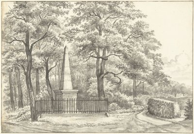 Das Denkmal für Witte van Haemstede, 1817 errichtet von David Jacob van Lennep beim Haus te Manpad in Heemstede von Gerrit Lamberts