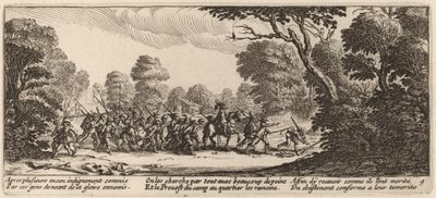 Entdeckung der kriminellen Soldaten von Gerrit van Schagen after Jacques Callot