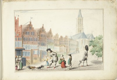 Hahnenkampf in der Sassenstraat in Zwolle von Gesina ter Borch