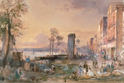 Blick auf Neapel von Marinella, von Giacinto Gigante (1806-1876), Bleistift, Aquarell und Bleiweiß auf Papier, Italien von Giacinto Gigante