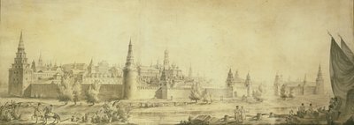 Panoramablick auf den Moskauer Kreml Ende des 18. Jahrhunderts, Ende der 1790er Jahre von Giacomo Antonio Domenico Quarenghi