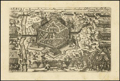 Agria - Haupt- und Festungsstadt im oberen Ungarn, belagert von der türkischen Armee im Jahr 1596 von Giacomo Franco