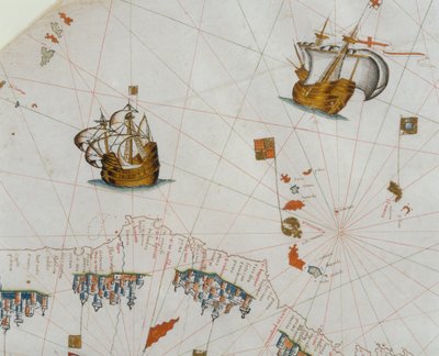 Eine nautische Karte, (Detail) der Kanarischen Inseln, 1564 von Giacomo Maggiolo