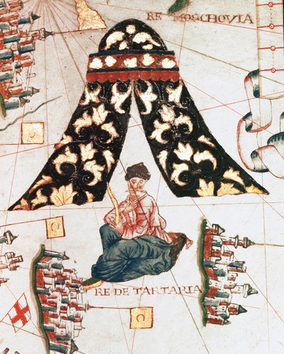 Der König der Tartaren (Miniatur, ca. 1563) von Giacomo Maggiolo