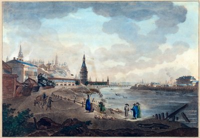 Blick auf den Kreml von Moskau vom Steinbrücke über die Moskwa von Giacomo Quarenghi