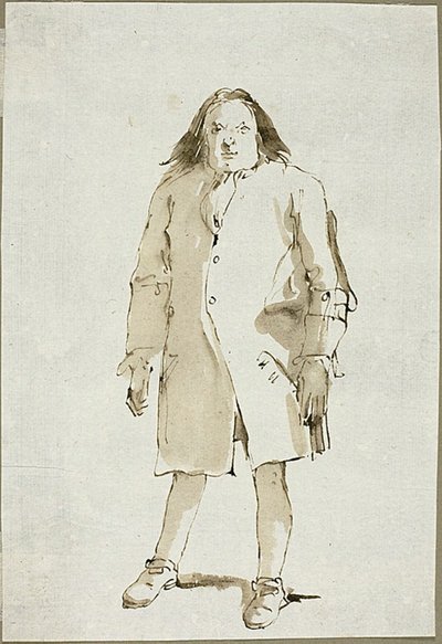 Karikatur eines Mannes, Ganzfigur, von vorne von Giambattista Tiepolo