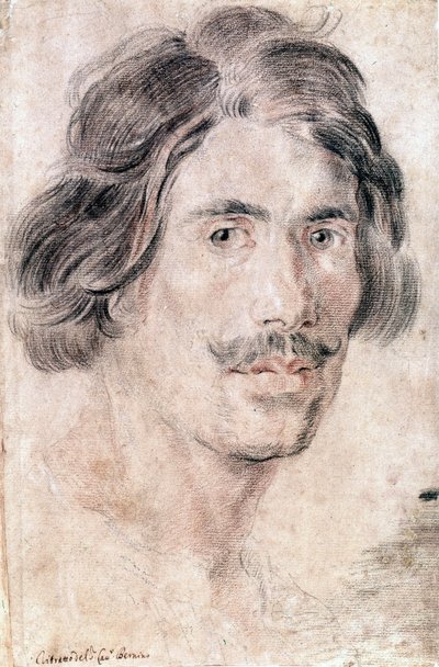 Selbstporträt von Gian Lorenzo Bernini (Bernin) (1598 - 1680), italienischer Bildhauer, Maler und Architekt. Gabinetto Nazionale delle Stampe, Rom von Gian Lorenzo Bernini