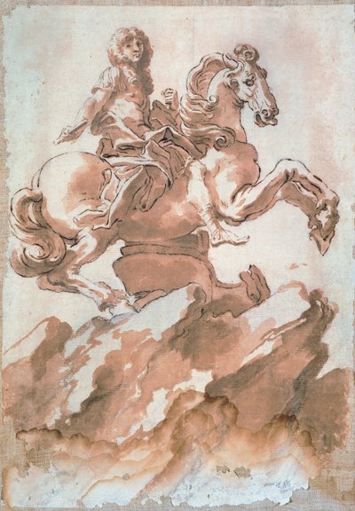 Skizze für Ludwig XIV. zu Pferd von Gian Lorenzo Bernini