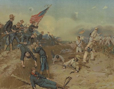 In den Schützengräben vor Santiago, Kuba, Spanisch-Amerikanischer Krieg von Gilbert Gaul