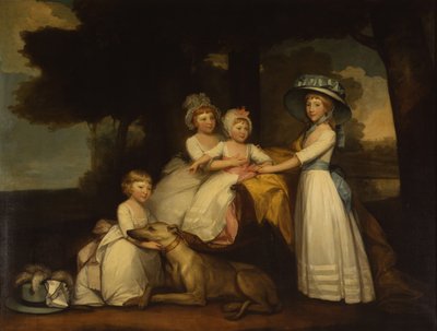 Porträt der Kinder des 2. Herzogs und der Herzogin von Northumberland - Lady Elizabeth Percy, Earl Percy, Lady Julia Percy und Lady Agnes Percy von Gilbert Stuart
