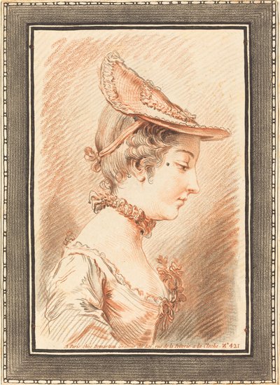 Kopf einer jungen Frau von Gilles Demarteau, the Elder after Jean Martial Fredou