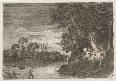 Figuren um ein Lagerfeuer von Gillis van Scheyndel (I)