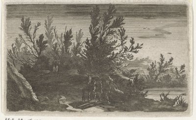 Landschaft bei Nacht (Sechs Landschaften) von Gillis van Scheyndel (I)