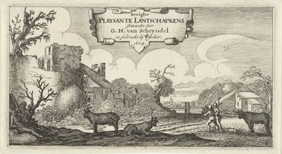 Titelblatt von zwölf Landschaften mit Figuren von Gillis van Scheyndel (I)