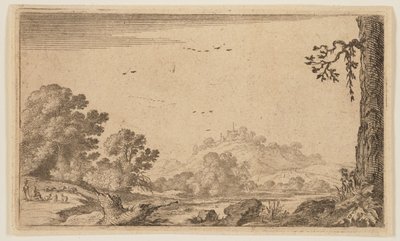 Fluss in teils offenem hügeligem Land, aus Zwölf Landschaften von Gillis van Scheyndel