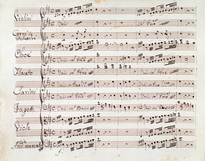 Notenseite der reduzierten Symphonie für Klavier von Tancredi von Gioachino Rossini