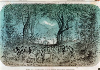 Illustration für die Szene von Ophelias Wahnsinn in Hamlet von Ambroise Thomas von Giorgio Dalsani
