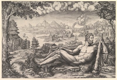 Herkules ruht sich von seinen Arbeiten aus, 1567 von Giorgio Ghisi
