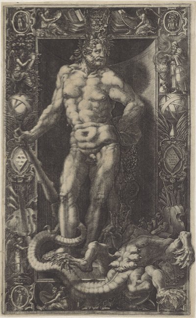 Herkules als Bezwinger der Hydra von Lerna von Giorgio Ghisi