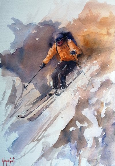 Dynamische Skiabfahrt von Giorgio Gosti