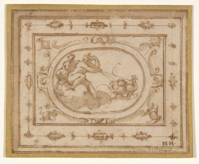 Aurora und Tithonius, Studie für eine Bühnenkulisse für eine Aufführung von Aretino von Giorgio Vasari