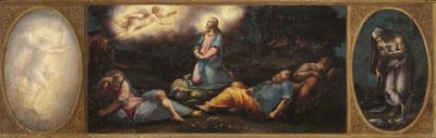 Christus am Ölberg mit zwei allegorischen Figuren von Giorgio Vasari