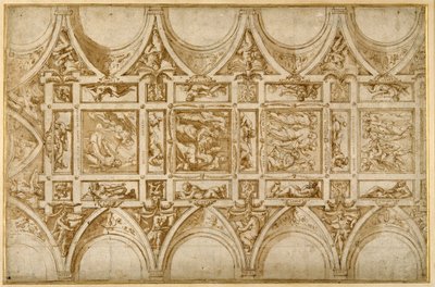 Entwurf für die Decke des Refektoriums des Jesuitenkollegs in Cortona von Giorgio Vasari