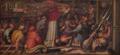 Papst Eugen IV. geht in Livorno an Land, um in Florenz Zuflucht zu suchen, 1563-1565 von Giorgio Vasari