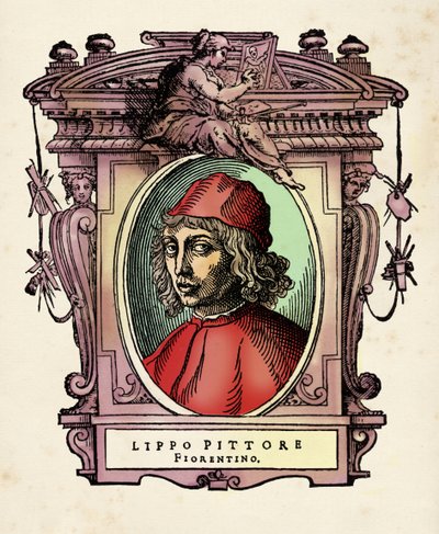 Porträt von Lippo di Benivieni - Gravur aus „Die Leben“ von Giorgio Vasari 1568 von Giorgio Vasari