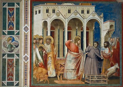 Vertreibung der Händler aus dem Tempel (Detail) von Giotto (c.1266 1337)