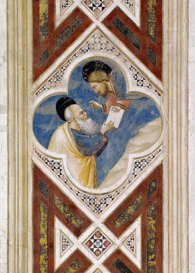 Gott befiehlt Ezechiel, die Schriftrolle zu essen und dann deren Inhalt dem Volk Israel zu berichten, Detail aus Fresken von Giotto von Giotto (c.1266 1337)