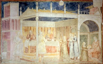 Italien, Florenz, Basilika Santa Croce, Peruzzi-Kapelle, Fest des Herodes (Detail) von Giotto (c.1266 1337)