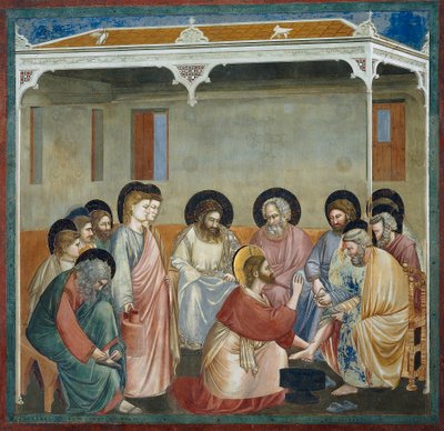 Fußwaschung, Detail aus Leben und Passion Christi, von Giotto von Giotto (c.1266 1337)