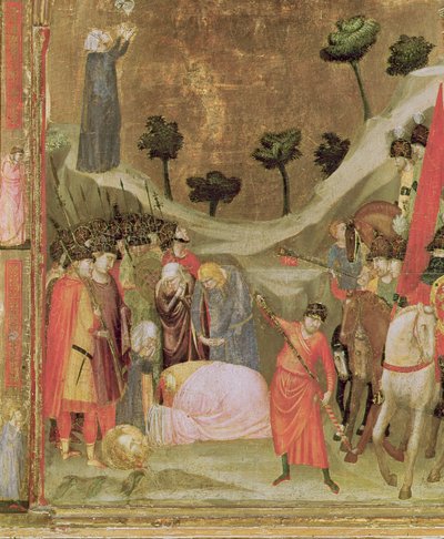 Das Martyrium des Hl. Paulus, rechte Tafel des Stefaneschi-Triptychons, um 1320 (Tempera auf Tafel) (Detail) von Giotto di Bondone