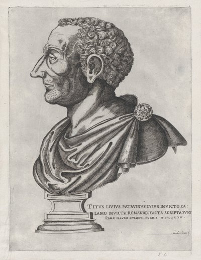 Speculum Romanae Magnificentiae: Büste von Livius, 1582 von Giovanni Ambrogio Brambilla