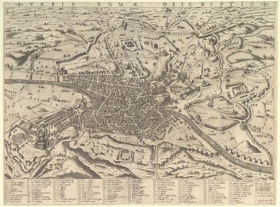 Speculum Romanae Magnificentiae: Blick auf das moderne Rom von Westen, 1590 von Giovanni Ambrogio Brambilla