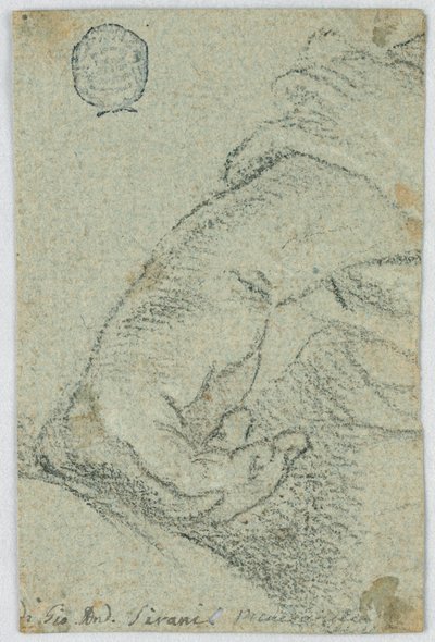 Studie: Eine linke Hand in einer lehnenden Position, ca. 1650 von Giovanni Andrea Sirani