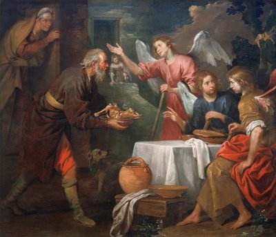 Abraham und die drei Engel von Giovanni Andrea di Ferrari