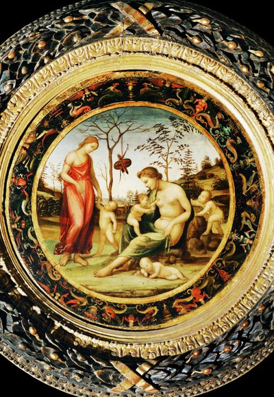 Irdische Venus mit Eros und himmlische Venus mit Anteros und zwei Cupidos von Giovanni Antonio Bazzi Sodoma