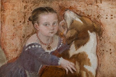 Kleines Mädchen und Hund (Detail) von Giovanni Antonio Fasolo